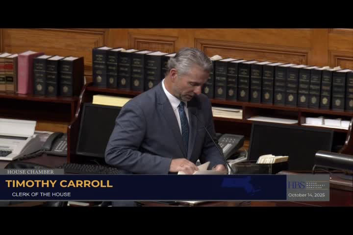 MA House of Representatives Session: October 14th, 2025